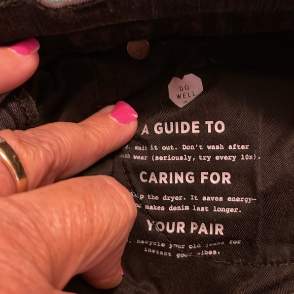 Madewell women’s 25 button fly 9” High-Rise Skinny Black Jeans. Raw frayed hem. - Picture 12 of 12